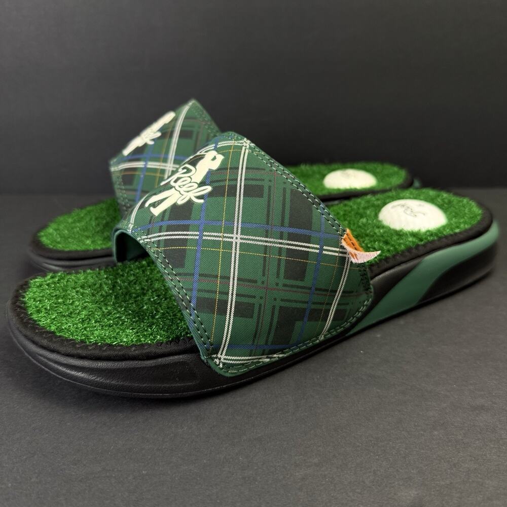REEF Mulligan Slides Men’s 8 Golf Turf Sandals Tee Holder Flip Flops Excellent